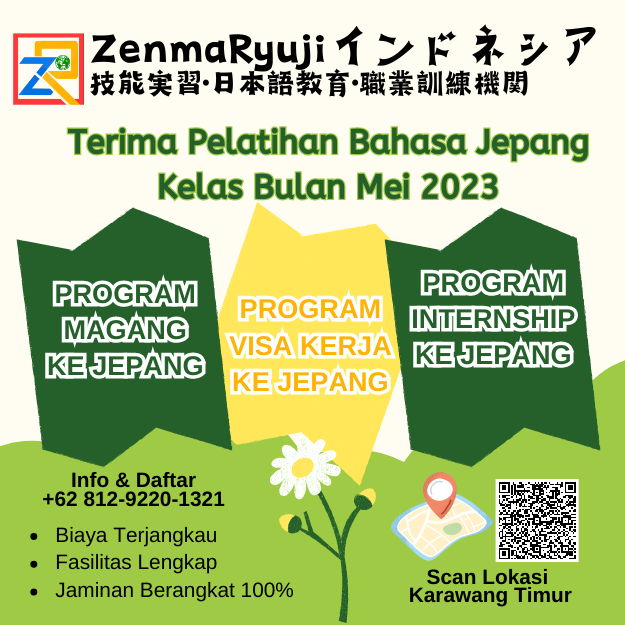 buka kelas pelatihan bahasa jepang magang jepang lpk zenma ryuji indonesia